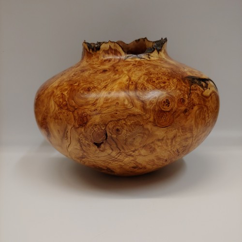 JW-201 Aspen Burl Hollowed Vessel 8x10 $550 at Hunter Wolff Gallery