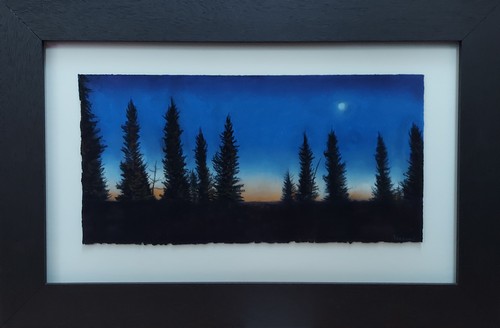 Moonrise 8 ¾ x 17 ¾ $1600 at Hunter Wolff Gallery