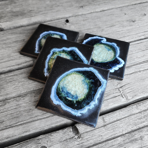 Click to view detail for KB-653 Coasters Set of 4 Onyx $45