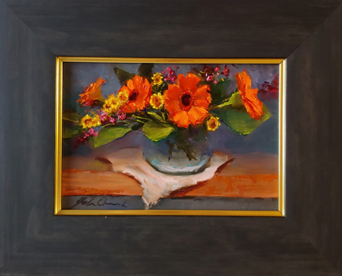 Click to view detail for Posies in Glass Vase 5x7 $195
