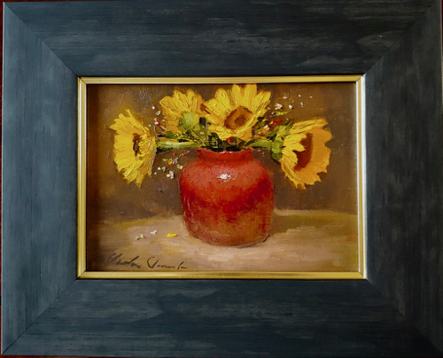 Click to view detail for Sunflowers In Red Crock 5x7 $195