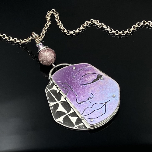 TC-039 Pendant, Purple/Lavendar Face $210 at Hunter Wolff Gallery